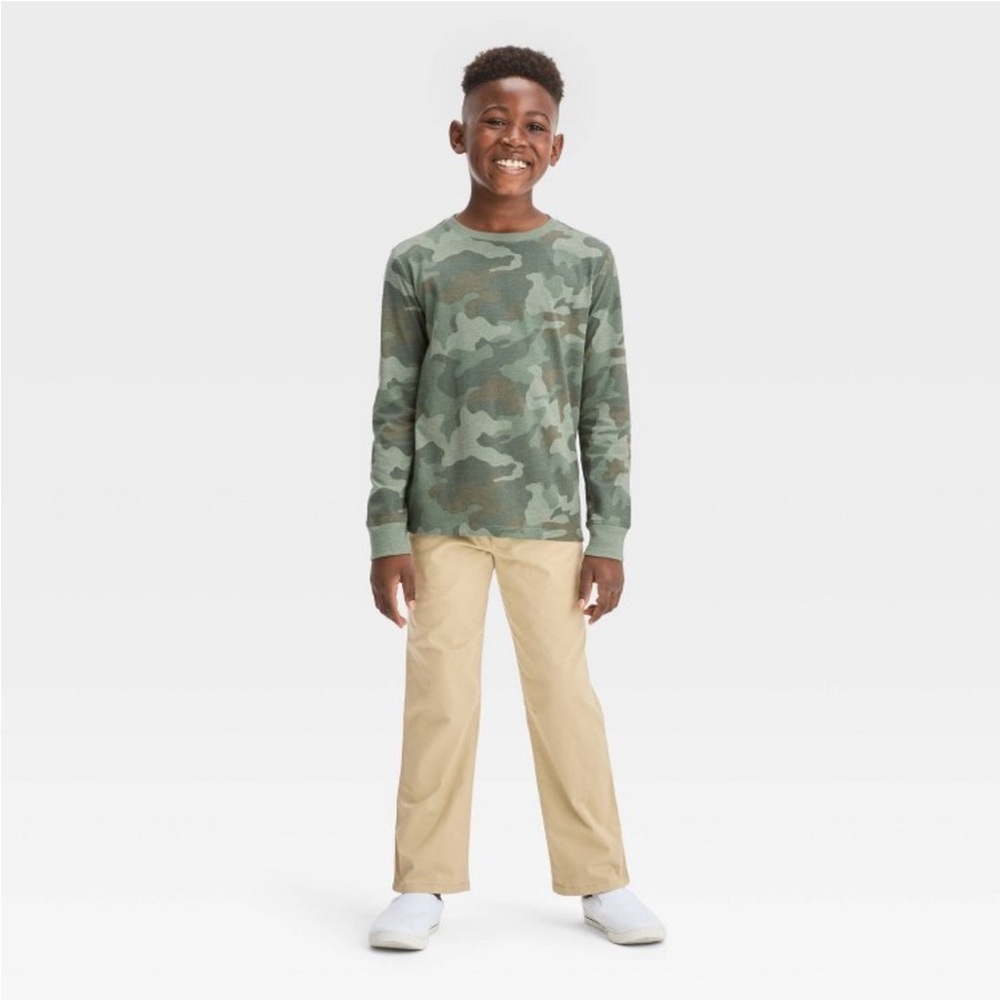 Kids Tan Drawstring Pants - Picture 3 of 4